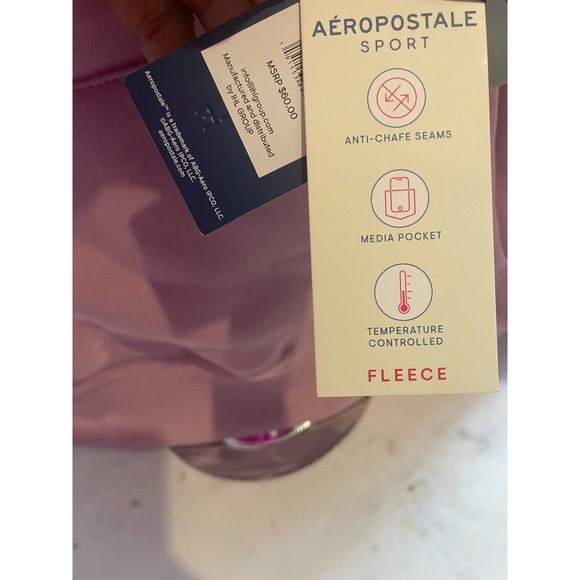 Aeropostale Sport Pink Sherpa Lined Hoodie Sweatshirt Womens XL TG - Picture 5 of 5